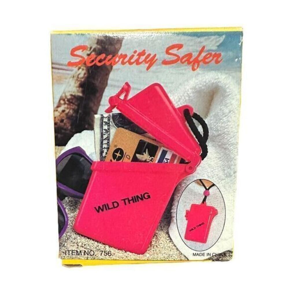 Vintage 1993 Pink Security Safer Money/Card Holder